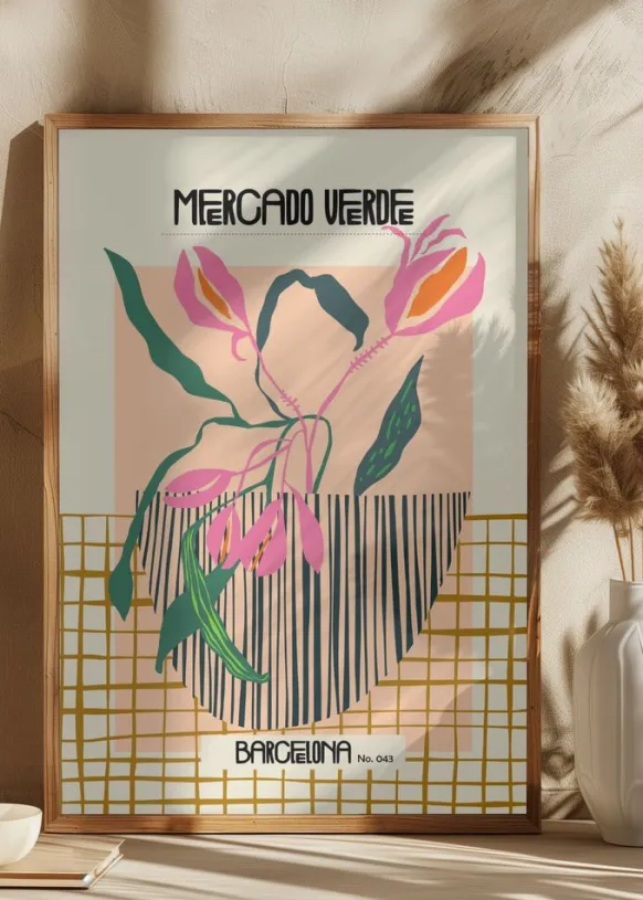 Mercado verde Barcelona Poster (21x29.7 cm (A4))
