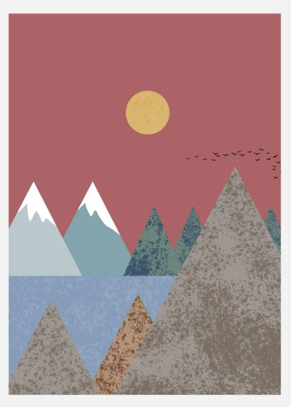 Mountain Landscape Canvastavla (30x40 cm)