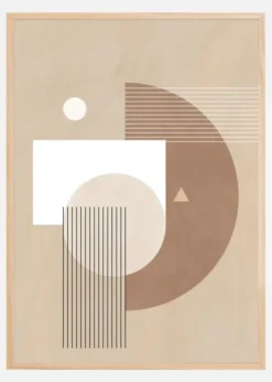 Neutral Semicircles Poster No.1 Poster (21x29.7 cm (A4))
