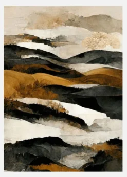 Ochre And Beige Mountains Canvastavla (30x40 cm)