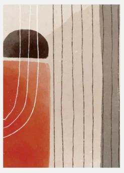 Orange Minimal Shapes III Canvastavla (30x40 cm)