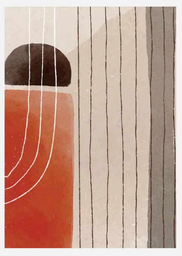 Orange Minimal Shapes III Canvastavla (30x40 cm)