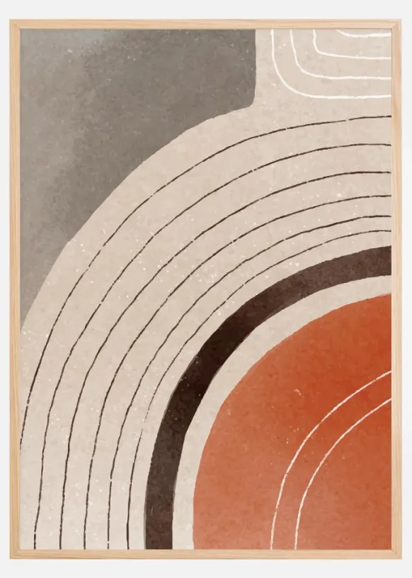 Orange Minimal Shapes II Poster (21x29.7 cm (A4))