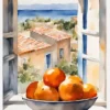 Orangenschale Im Fenster Canvastavla (30x40 cm)