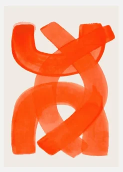 Orange Strokes Canvastavla (30x40 cm)