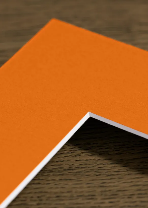 Passepartout Blaze Orange (Vit kärna) A3 29,7x42 cm (19x29)