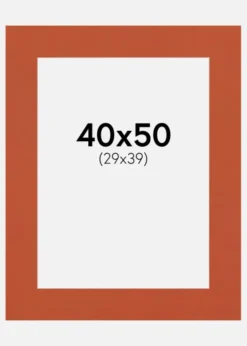 Passepartout Burnt Orange(Vit kärna) 40x50 cm (29x39)