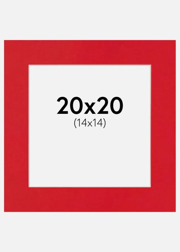 Passepartout Red Hot(Vit kärna) 20x20 cm (14x14)