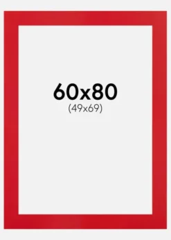 Passepartout Red Hot(Vit kärna) 60x80 cm (49x69)