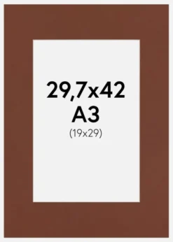 Passepartout Root Beer (Vit kärna) A3 29,7x42 cm (19x29)