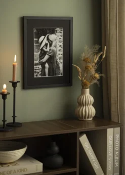 Passepartout Svart Standard (Vit kärna) 40x80 cm (24x69)