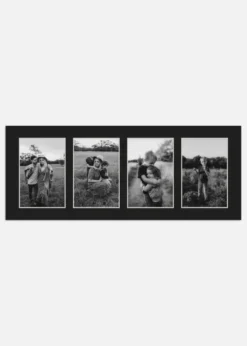 Passepartout Svart 40x100 cm - Collage 4 Bilder(19x29 cm)