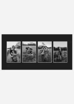 Passepartout Svart 50x100 cm - Collage 4 Bilder(19x29 cm)