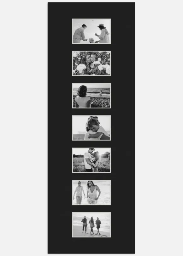 Passepartout Svart 33x95 cm - Collage 7 Bilder(9x14 cm)