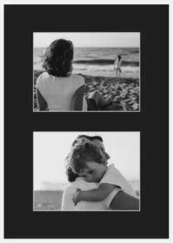 Passepartout Svart 29,7x42 cm - Collage 2 Bilder (14x19 cm)