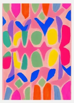 Pastel Neon Pattern Canvastavla (30x40 cm)