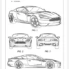 Patent Print - Aston Martin - White Canvastavla (30x40 cm)
