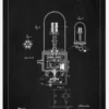 Patent Print - Edison Light - Black Canvastavla (30x40 cm)