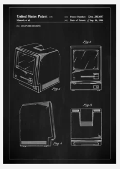 Patent Print - First Macintosh - Black Canvastavla (30x40 cm)