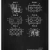 Patent Print - Lego Block II - Black Canvastavla (30x40 cm)