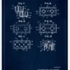 Patent Print - Lego Block II - Blue Canvastavla (30x40 cm)