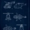 Patent Print - Lego Helicopter - Blue Poster (21x29.7 cm (A4))