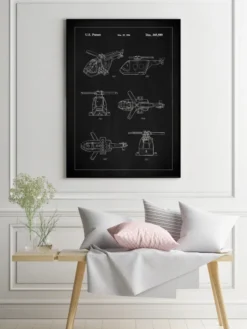 Patent Print - Lego Helicopter - Black Poster (21x29.7 cm (A4))