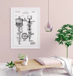 Patent Print - Portable Cold Beer Dispenser - White Poster (21x29.7 cm (A4))