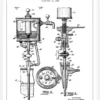 Patent Print - Portable Cold Beer Dispenser - White Canvastavla (30x40 cm)
