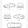 Patent Print - Tesla - White Canvastavla (30x40 cm)