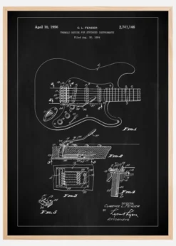 Patent Print - Tremolo Device - Black Poster (21x29.7 cm (A4))