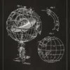 Patentritning - Astronomisk modell - Svart Poster (21x29.7 cm (A4))