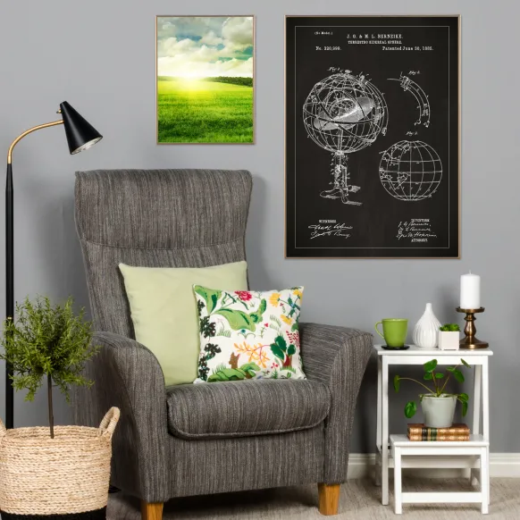 Patentritning - Astronomisk modell - Svart Poster (21x29.7 cm (A4))