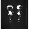 Patentritning - Betty Boop - Svart Canvastavla (30x40 cm)