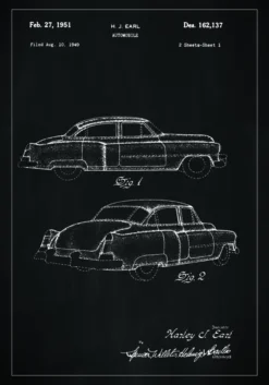 Patentritning - Cadillac I - Svart Poster (21x29.7 cm (A4))