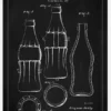 Patentritning - Coca Cola-flaska - Svart Canvastavla (30x40 cm)