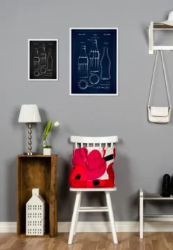 Patentritning - Coca Cola-flaska - Svart Poster (21x29.7 cm (A4))