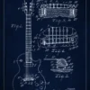 Patentritning - Elgitarr I - Blå Poster (21x29.7 cm (A4))
