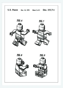 Patentritning - Lego II Canvastavla (30x40 cm)
