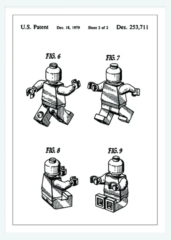 Patentritning - Lego II Canvastavla (30x40 cm)