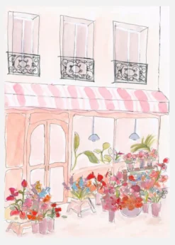 Pink Flower Shop Canvastavla (30x40 cm)