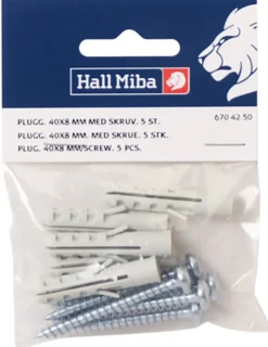 Plugg 30 x 6 mm med skruv 10-p