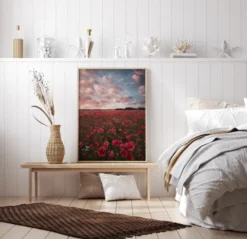 Poppy Field In Sweden Poster (21x29.7 cm (A4))