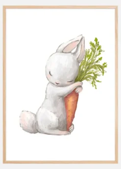 Rabbit Carrot Poster (21x29.7 cm (A4))