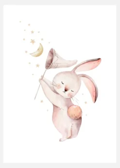 Rabbit Catches The Moon Canvastavla (30x40 cm)