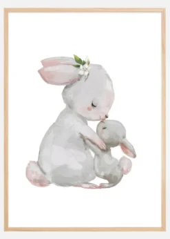 Rabbit Family Watercolor Poster (21x29.7 cm (A4))