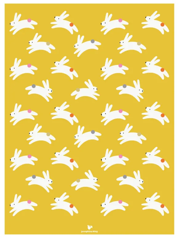 Rabbit - yellow Poster (30x40 cm)