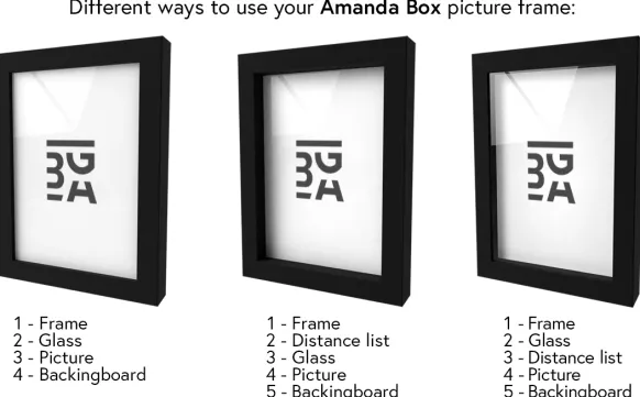 Ram Amanda Box Svart 90x90 cm