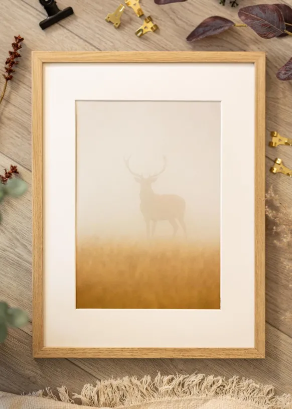 Ram Ares Naturlig Ek 28x35 cm - Passepartout Vit 20x25 cm