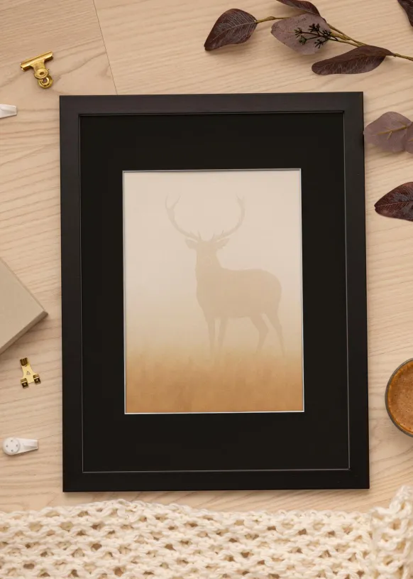 Ram Black Wood 30x30 cm - Passepartout Svart 20x20 cm